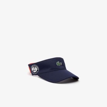 Lacoste SPORT Roland Garros Two-Tone Piqué Visor - Čepice Pánské Tmavě Blankyt Blankyt / Červené / B